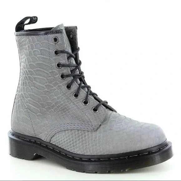 Dr. Martens Black and Gray Combat Boots - Picture 7 of 11